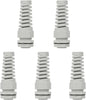LeMotech 5Pcs NPT 3/4" IP68 Waterproof Cable Gland Flex Spiral Strain Relief Grey Nylon Joint with Gaskets for 13-18mm Wire Thread