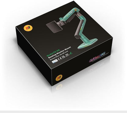 Gaming Monitor Arm for Flat/Ultrawide/Curved Monitors 32 to 60 inch, Heavy Duty Monitor Stand Load up to 20 kg, VESA 75/100 mm Mount (Oliver Green)