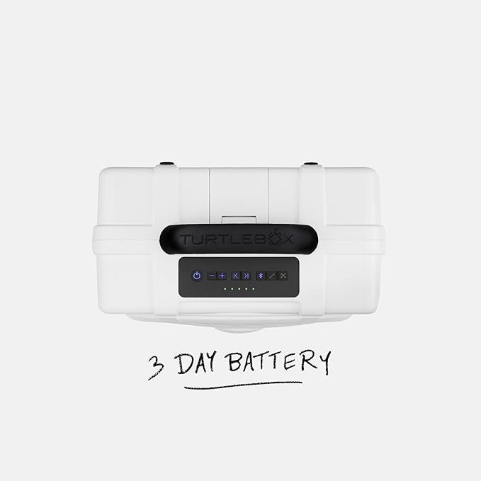 Turtlebox Original Gen 3: Portable Outdoor Bluetooth Speaker – Ultra-Loud (120dB), Waterproof (IP67), Rugged, Impact-Resistant, 3-Day Battery | Party Mode: Unlimited Pairing Stereo, White/Seafoam