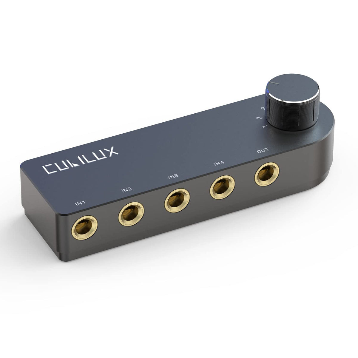 Cubilux 5-Way Quarter Inch Signal Splitter, Passive 1/4” Audio Splitter, 6.35mm Multiport Aux Splitter Box for Instruments, Bass Guitar, Keyboard, Headphones, Studio Monitor, Speaker, Amplifier