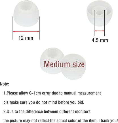 10 Pairs Silicone Medium Replacement Ear Tips - Eartips for In-Ear Headphones - Rubber Tips Earbud Covers - Earbud Cap (White)