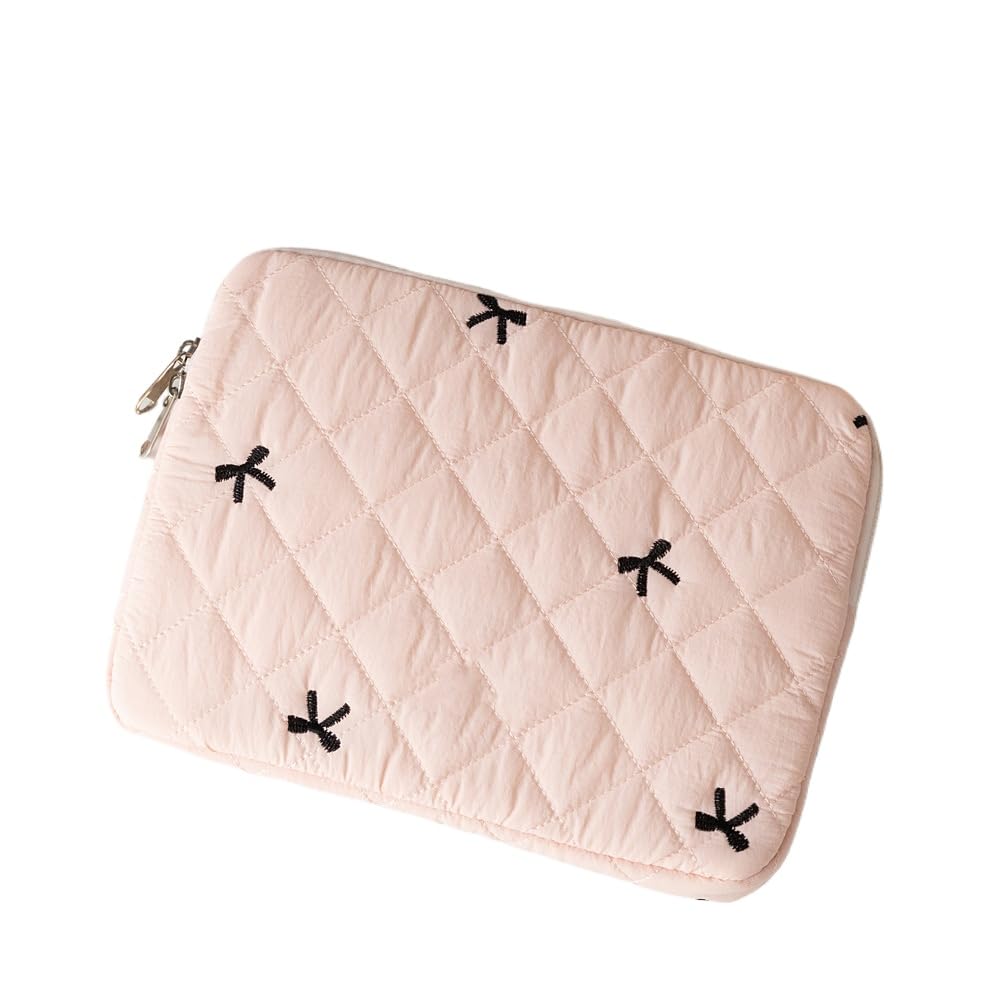 Attria Cute Bow Graphic Carrying Laptop Bag Y2K Preppy Laptop Sleeve Case Bag Kawaii Pad Computer Protect Case Pouch (15-15.6 inch,Black)