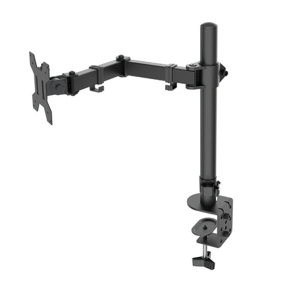 H&C(hcck&Cllassp) Single Monitor Mount, Desk Mount with Swivel, Tilt, Rotation, Height Adjustable, VESA Mount for 17-27” Monitors up to 17.6 lbs, Monitor Stand with C-Clamp, Black