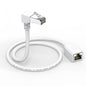 JUXINICE Right Angle Ethernet Extension Cable Down Angle1.5ft-White, 90 Degree CAT6 Ethernet Patch Cable RJ45 LAN Cable Extender Male to Female Connector for Router Modem Smart TV PC Computer Laptop