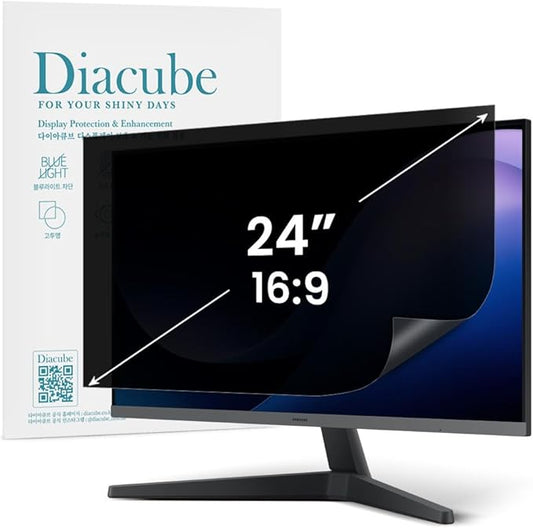 DIACUBE 24 Inch Computer Privacy Screen Filter for 16:9 Aspect Ratio Widescreen Desktop PC LED Monitors – Compatible with Curved Monitors - Eye Protection | Anti-UV | Anti-Glare, Anti Spy Screen Protector Film