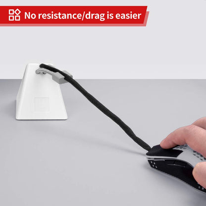 HOTLINEGAMES Mouse Bungee Mouse Cord Clip Cord Management System Fixer Holder for Esports FPS Game (3.0 White)