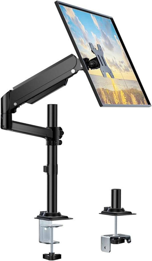 WALI Single Monitor Arm 13-33 Inch, Single Monitor Mount, Vesa Desk Mount up to 19.8lbs Single Monitor Stand with Clamp, VESA 75x75mm or 100x100mm Compatibility(GSDM001), Black