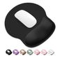 ITNRSIIET Ergonomic Mouse Pad with Wider Memory Foam Wrist Rest +17% - Curved Cushion Reduces Pressure 20%, Pain Relief, Non-Slip, Smooth, Cute Colors, 9.85 x 9 in, White