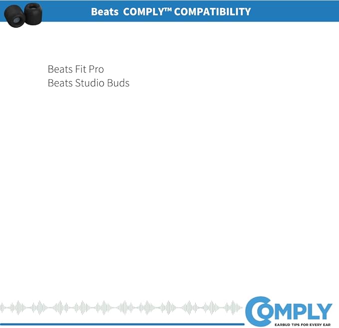 Comply Memory Foam Replacement Earbud Tips for Beats Fit Pro & Beats Studio Buds | Ultimate Comfort, Secure Fit, Superior Noise Isolation | Black, Small (3 Pairs)