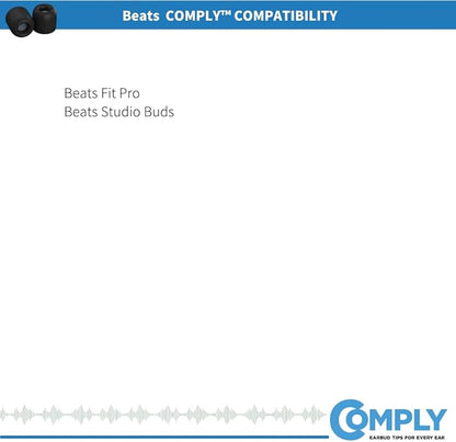 Comply Memory Foam Replacement Earbud Tips for Beats Fit Pro & Beats Studio Buds | Ultimate Comfort, Secure Fit, Superior Noise Isolation | Black, Small (3 Pairs)