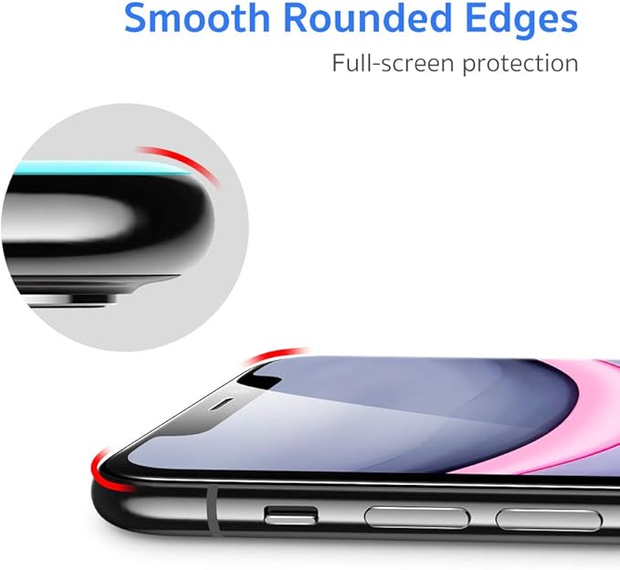 ESR Full-Coverage Tempered-Glass Compatible for iPhone 11 Screen Protector/iPhone XR Screen Protector [2-Pack] [Easy Installation Frame] [3D Curved Edges] for iPhone 11, iPhone XR