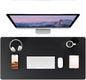 PU Leather Desk Pad Protector Gaming Mouse Pad Non Slip Desk Mat for Keyboard and Mouse Waterproof Desk Writing Pad for Office and Home Desk Accessories(Black, 23.6 * 11.8)