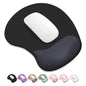 ITNRSIIET Ergonomic Mouse Pad, Cushioned Gel Wrist Rest, Non-Slip Base, Smooth Surface, Cute Multi-Color, 9.5 x 8.2 in, White