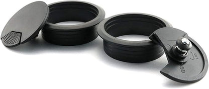 2pcs 2 inch Desk Wire Cord Cable Grommets Hole Cover for Office PC Desk Cable Cord Organizer Plastic Cover Black (Black-2Pcs)