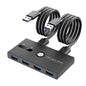 USB Switch, USB 3.0 Switcher 2 Computers Share 4 USB for PC Mouse Keyboard Printer Scanner, USB KVM Switch Selector Compatible with Windows, Mac, Linux