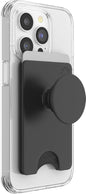 PopSockets Phone Wallet with Expanding Kickstand, Phone Card Holder - Black