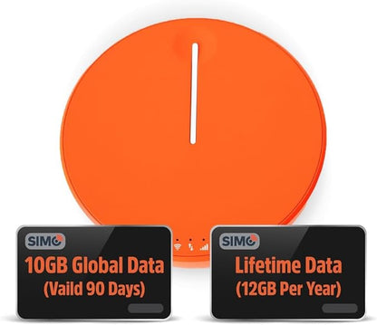 SIMO Solis Hero 4G LTE Portable Mobile Hotspot WiFi Power Bank for Travel in 140+ Countries, No SIM Card or Contract, Multi-Carrier Network, 10 Devices, 1GB/Month Lifetime + 10GB Global Data