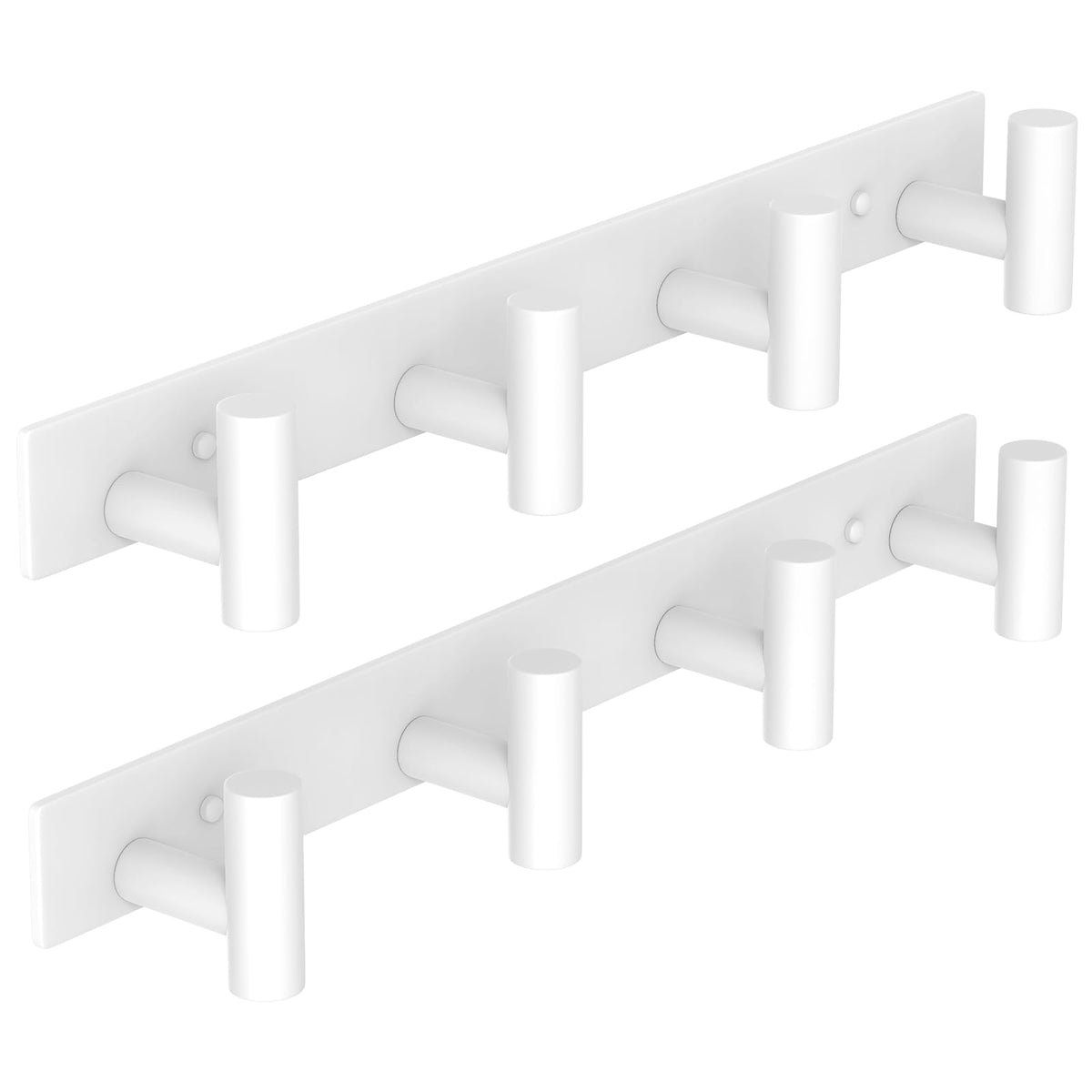 VAEHOLD Hat and Coat Wall Mount Rack - Hooks for Robes, Bags, Keys, and Towels - Bathroom Towel Hanger Organizer (White, “T“ Shape 3 Hooks 2 Pack)