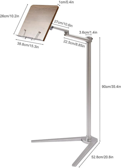 Book Stand for Reading, Floor Stand/Holder for Laptop,Tablet,Phone,Compatible with MacBook,iPad Notebook