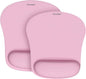 TECKNET 2 Pack Mouse Pad with Wrist Support, Ergonomic Gaming Mouse Pad Pain Relief, Portable Comfortable Mousepad for Computer, Laptop, Office, Home Non-Slip Base, Waterproof Surface - Pink