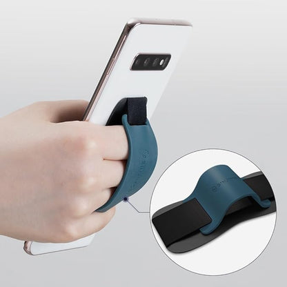 Sinjimoru Phone Grip with Silicone Band – Comfortable One-Hand Holder & Kickstand for Smartphones, Tablets, and eReaders for iPhone, Android, and Kindle Sinji Grip Silicone Midnight Blue