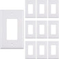 1 Port Keystone Wall Plate, Single Gang White Jack Insert for Ethernet, Coax, HDMI – Standard Size WallPlate Cover for Home & Office (10 Pack)