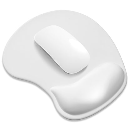 ITNRSIIET Ergonomic Mouse Pad, Cushioned Gel Wrist Rest, Non-Slip Base, Smooth Surface, Cute Multi-Color, 9.5 x 8.2 in, White