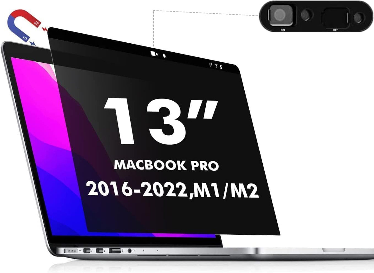 PYS Magnetic Privacy Screen for MacBook Air 15.3 Inch (2025/2024/2023, M4, M3, M2 Chip) - Removable Anti-Glare Protector with Camera Cover Slide, Anti-Blue Light Filter for Mac Air 15.3" Laptop