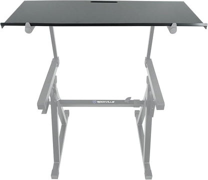 Rockville Z-SHELF Universal Shelf for Z-Stand and X-Stand, 35.4x13.78in Steel Platform, Foam-Padded Edge, Lightweight 7.3 lbs, for Musicians and DJs