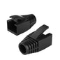 JODROAD 100Pack RJ45 Boot Cover, Cat5 Cat6 Cat6A Ethernet Network Cable Strain Relief Boot, Fits Overall Jacket Diameter 5.5-6.5MM Ethernet Cable (Hole Diameter: 6.5mm, Black)