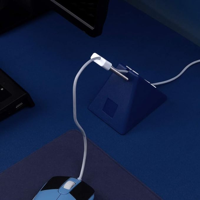 Hotline Games Mouse Bungee Mouse Cord Clip Cord Management System Fixer Holder for Esports FPS Game (3.0 Blue)