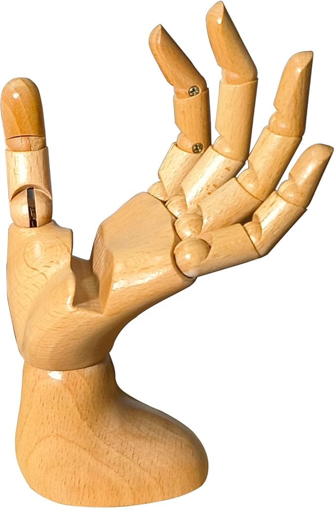 Mannequin,Mannequin Hand,Hand Model,Hand Mannequin for Nails,Drawing Mannequin,Wooden Hand,Wooden Mannequin,Wood Hand,Hand Model for Drawing,Female Hand of Right.