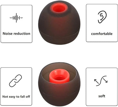 Earbud Tips Replacement Earbud Tips Ear Bud Replacement Pieces Silicone Soft and Comfortable Fit for Inner Hole from 3.8mm - 5.1mm Earphones 9 Pairs S/M/L
