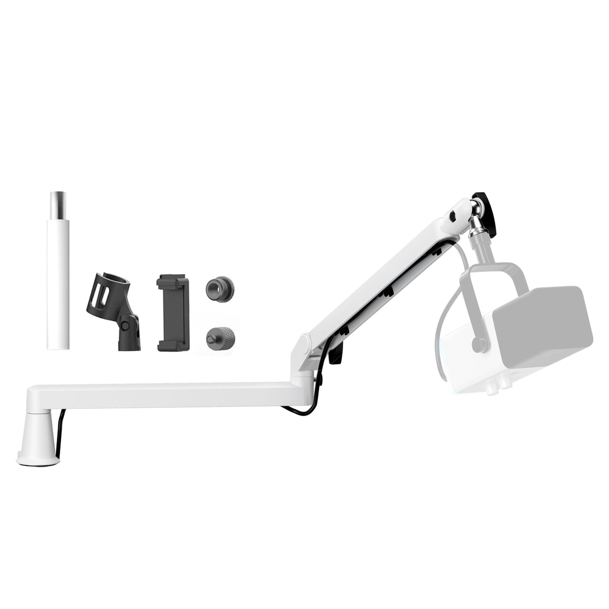 Low Profile Microphone Boom Arm Stand for Gaming Streaming Podcasting Black