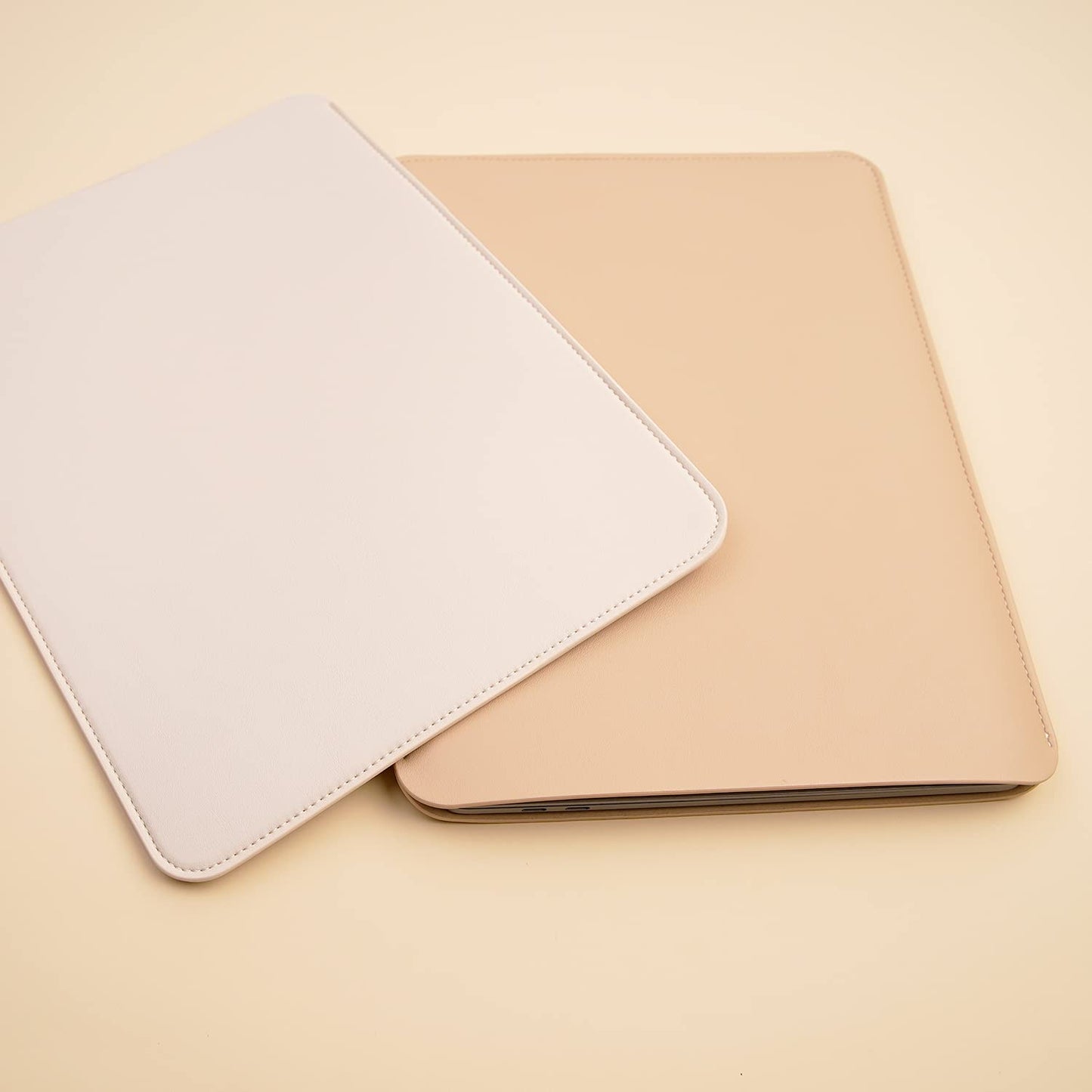 Benfan Laptop Sleeve 15 Inch Compatible with MacBook Pro 16 A2991 M3 A2780 A2485 A2141 MacBook Pro Retina 15 Color Beige