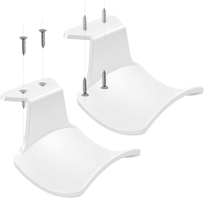 SIROLISA 2-Pack Never Fall Headphone Hook Wall Mount Headset Holder White