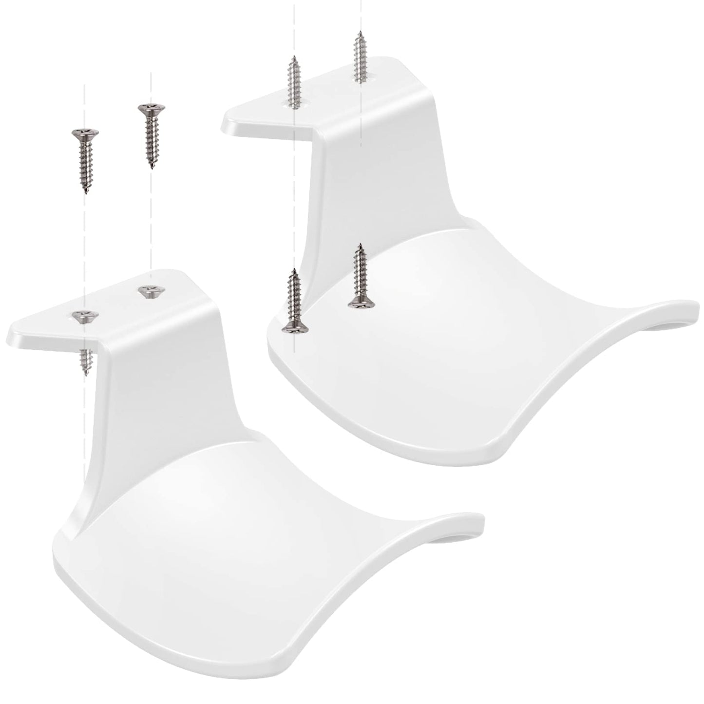 SIROLISA 2-Pack Never Fall Headphone Hook Wall Mount Headset Holder White