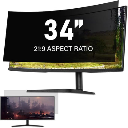 34 Inch Computer Privacy Screen Filter for 21:9 Ultra-Wide Aspect Ratio Widescreen Monitor - Anti Glare Blue Light Filter, Removable Computer Monitor Privacy Shield, Anti-Scratch Screen Protector