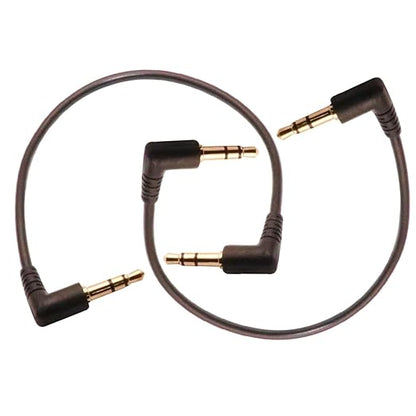 3.5mm Male to Male Audio Cable, Right Angle Auxiliary Cord, 195mm Length, 2-Pack, Gold-Plated Connectors