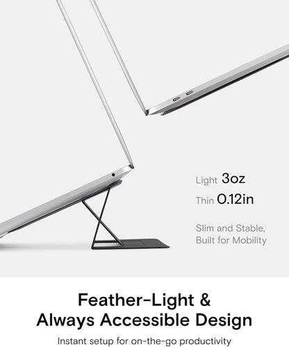 MOFT Laptop Stand for Desk, Adhesive MacBook Computer Stand with 2 Adjustable Viewing Angles, Foldable and Portable Laptop Riser Compatible with 11"-16" Laptops, Misty Cove