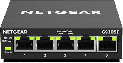 NETGEAR 5-Port Gigabit Ethernet Easy Smart Managed Essentials Switch - Desktop or Wall Mount, Home Network Hub, Office Ethernet Splitter