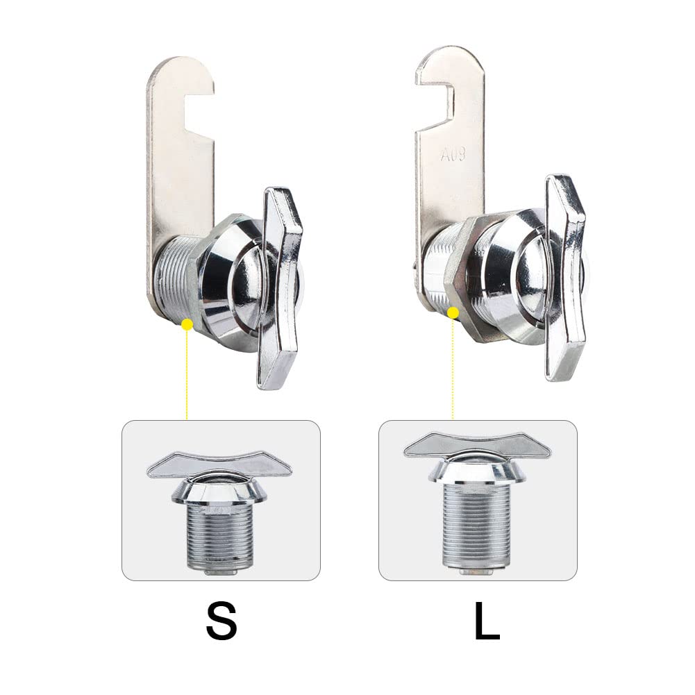 Thumb Operated Offset Cam Lock,Replacement Keyless Compartment Latch, Non-Locking Compartment Lock for RV, Camper, Vehicles, Storage Door Cabinet Mailbox Drawer(Color:S: 19 x 16mm)