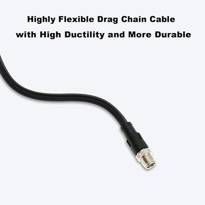 Alvin's Cables M12 X Coded 8 Pin Male to RJ45 Shielded Ethernet Cable M12 8 Position Cat6a Cable for Cognex Industrial Camera 20M/65.6ft