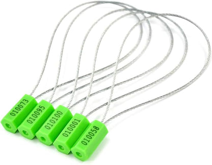 Leadseals(R) 500 Anti-Tamper Proof Security Cable Seals Disposable Self-Locking Padlock Shipping Security Tags Numbered(Pack of 500 PCS) (Green)