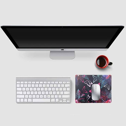 Mouse Pad, Gaming Mouse Pad, Non-Slip Rubber Base Mouse Mat with Designs for Laptop, Computer & Office, 9.5 x 7.9 x 0.12 inches (Pink Butterflies)