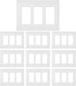 3 Gang Decorative Screwless Wall Plate Light Switch Cover, Hidden Screw Smooth Face, White, 10 pcs