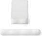 UnivoColors Design-Wave Set of Keyboad Wrist Rest & Mouce Pad,Artificial Sheepskin+Memory Foam+Ergonomic+Anti-Slip Gel, Resilience Support During Work and Gaming,Keyboard Accessory,White