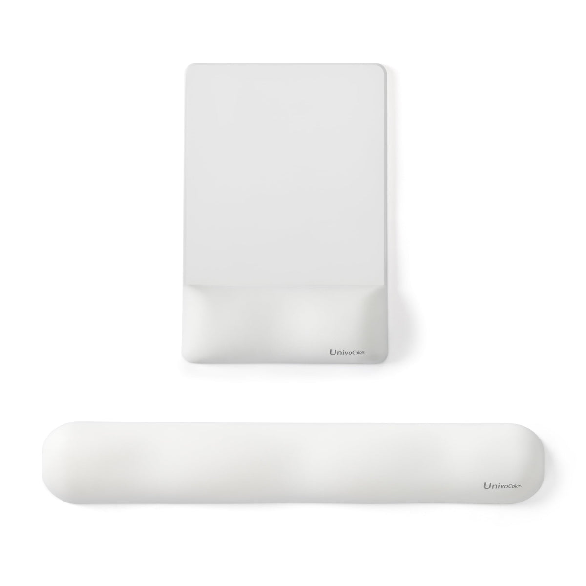 UnivoColors Design-Wave Wrist Rest, Artificial Sheepskin+Memory Foam+Ergonomic+Anti-Slip Gel, Resilience Support During Work and Gaming,Mouse Accessory,White