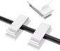 Adhesive Cable Clips Holder, Outdoor Light Clips, White Cord Wire Clips, Sturdy Nylon Cord Wall Finisher Wire Clamp for Home, Car, Office Desk Wire Management (White, L-100 PCS)