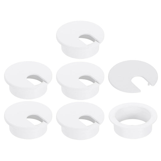 uxcell 6 Pcs 35mm (1.38 Inch) Desk Grommet, Plastic Cable Hole Cover, Wire Cord Cable Organizer for Home Office Computer Desk Cabinet, Black